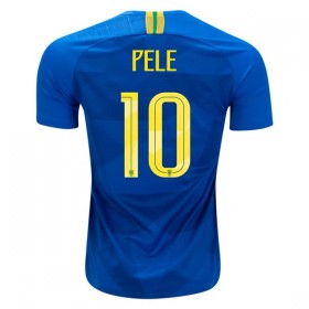 Camisolas de Futebol Brasil Pele 10 Equipamento Alternativa Copa do Mundo 2018 Manga Curta